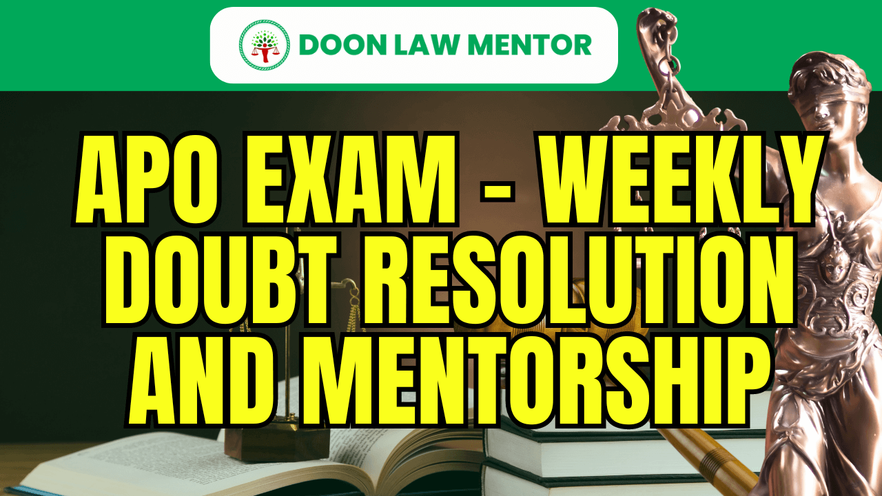 APO Exam Weekly Doubt Resolution & Mentorship